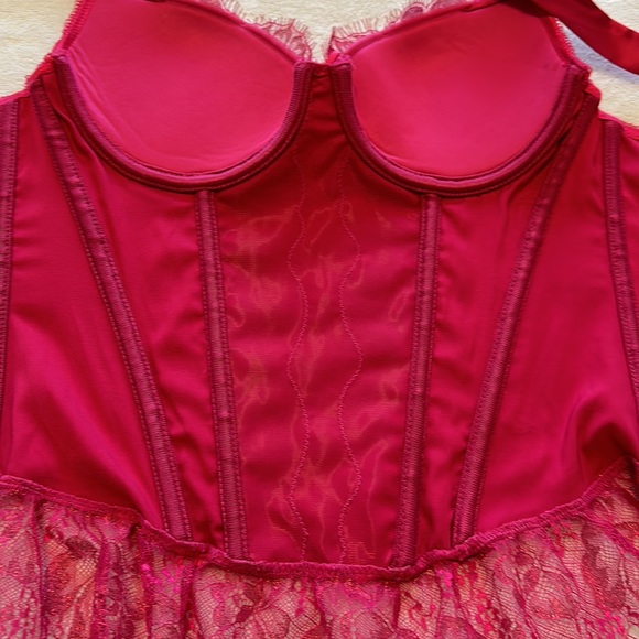 Victoria’s Secret Sexy Little Things 34 B Hot Pink Corset NWOT - Picture 10 of 12